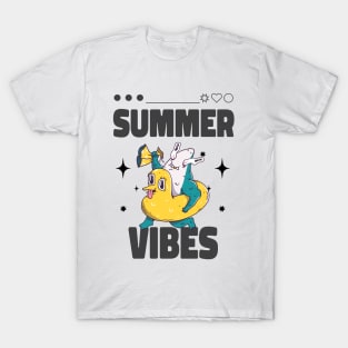 Summer Vibes Shark Using A Life Buoy T-Shirt